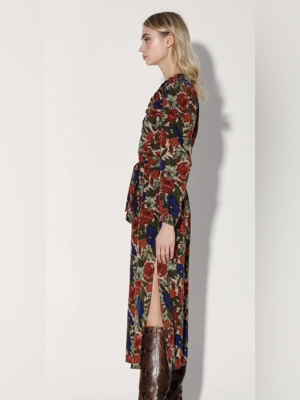 NWT! Walter Baker VIVA MIDI DRESS in color ROYAL GARDEN. Size Medium - Picture 3 of 13